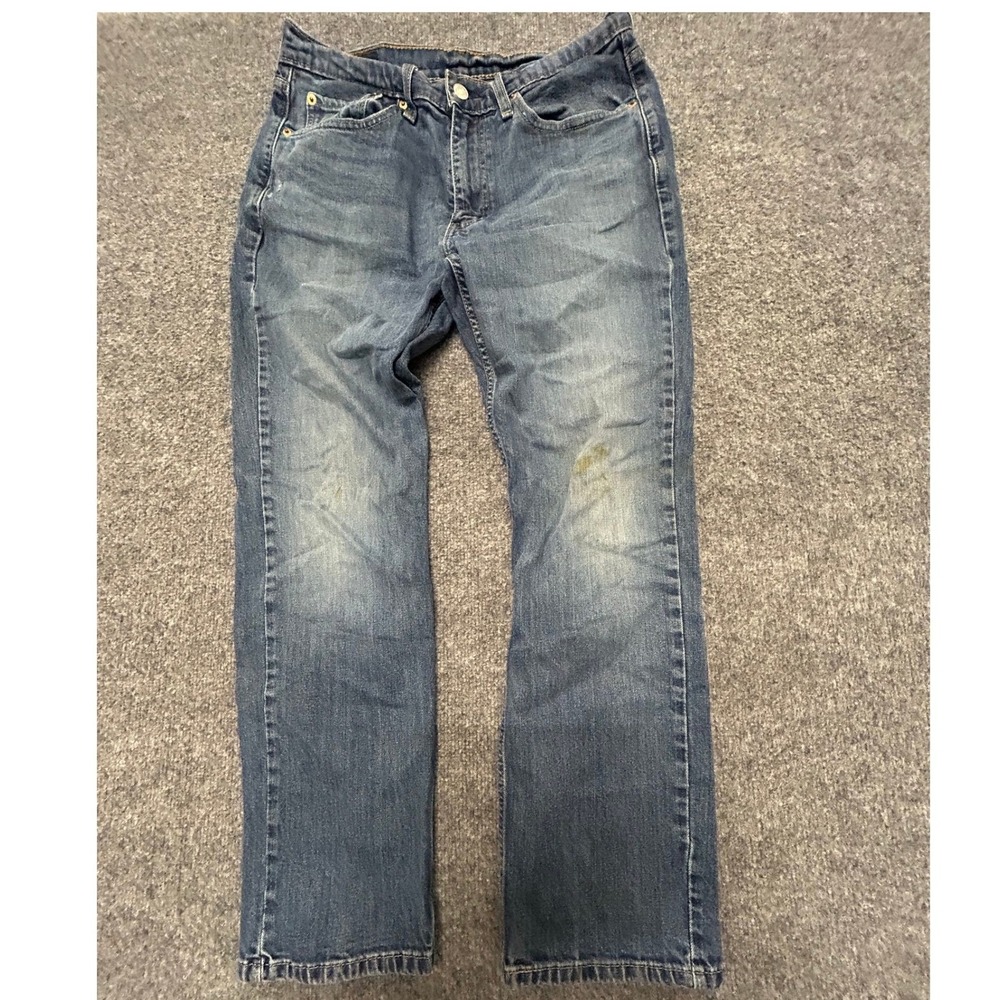 Levi's Jeans Mens Size 32x30 Blue 514 Straight Fit Denim Casual Stained